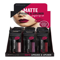 макияжный набор Magic Studio Matte Lipgloss & Lipliner (2 pcs) цена и информация | Помады, бальзамы, блеск для губ | pigu.lt