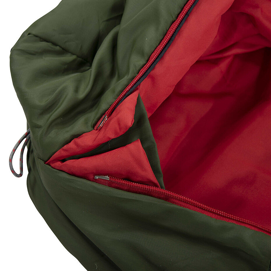 Miegmaišis High Peak Pak 600, 210 x 75/50 cm, žaliai raudonas kaina ir informacija | Miegmaišiai | pigu.lt