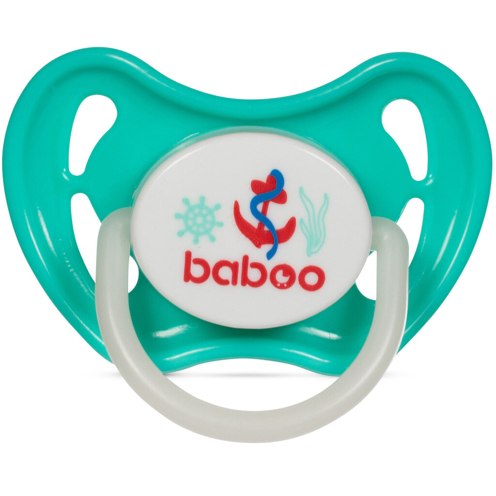 Baboo silikoninis simetrinis naktinis čiulptukas, 0+ mėn, 2 vnt цена и информация | Čiulptukai | pigu.lt