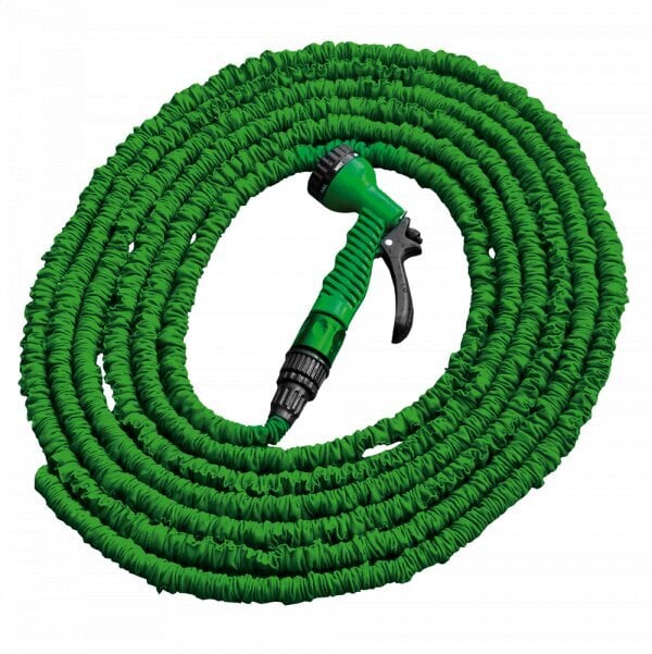 Išsitempianti sodo žarna su purkštuku Bradas Trick Hose 10m-30m, žalia цена и информация | Laistymo įranga, purkštuvai | pigu.lt