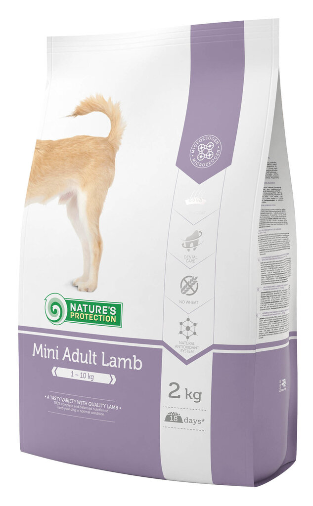 Nature's Protection Mini Adult Lamb, 2 kg цена и информация | Sausas maistas šunims | pigu.lt