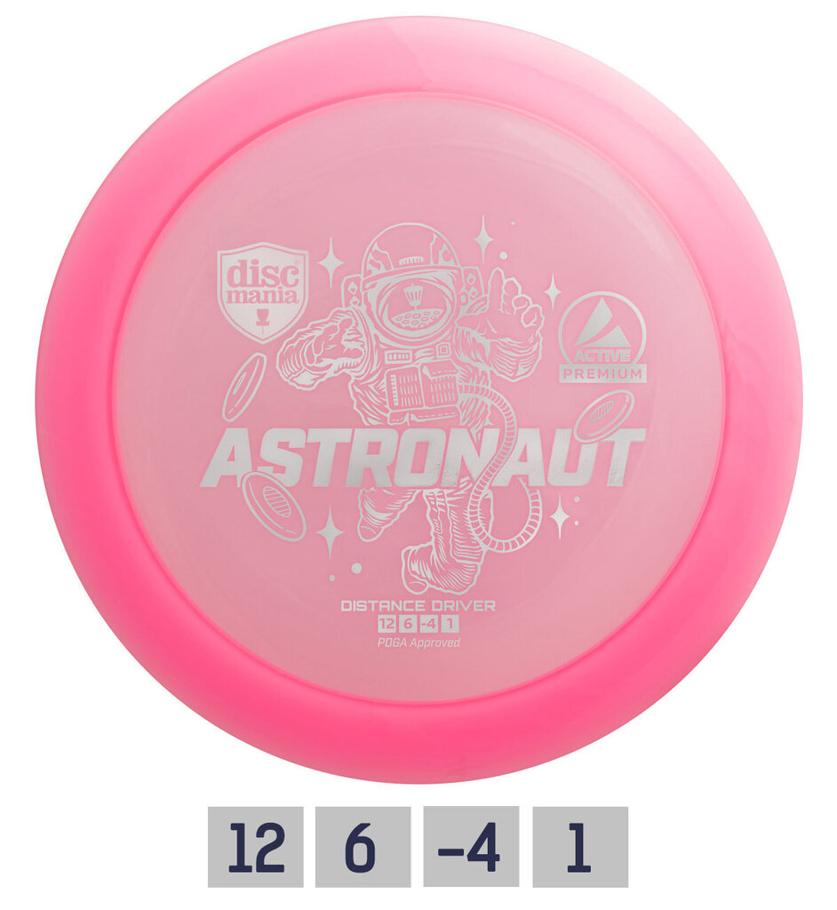 Diskgolfo diskas Distance Driver Astronaut Active Premium Pink цена и информация | Diskgolfas | pigu.lt