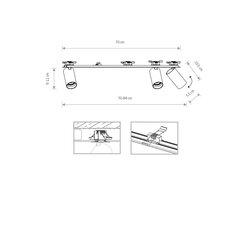 Lubinis šviestuvas Nowodvorski Mono SURFACE 7691 kaina ir informacija | Lubiniai šviestuvai | pigu.lt