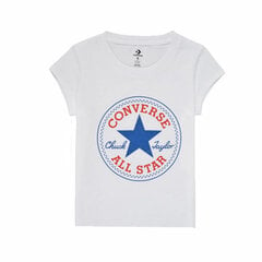 Marškinėliai trumpomis rankovėmis mergaitėms Timeless Chuck Patch, balti, S6446001 kaina ir informacija | Marškinėliai mergaitėms | pigu.lt