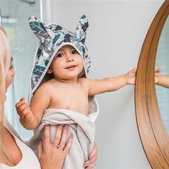 Полотенце с капюшоном BabyOno Bunny Ears, 937, серое цена и информация | Товары для купания | pigu.lt