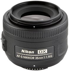 Objektyvas Nikon Nikkor, 35mm F/1.8 G AF-S DX цена и информация | Объективы | pigu.lt