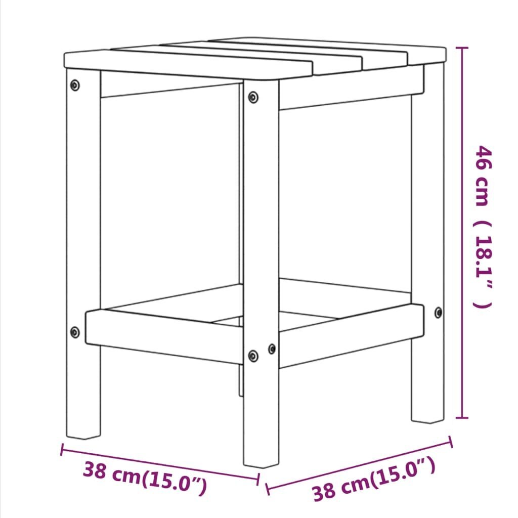 vidaXL Sodo Adirondack staliukas, antracito spalvos, 38x38x46cm, HDPE kaina ir informacija | Lauko stalai, staliukai | pigu.lt