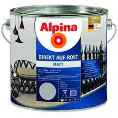 Metalo dažai Alpina Direkt auf Rost pilki, 2,5l kaina ir informacija | Alpina Santechnika, remontas, šildymas | pigu.lt