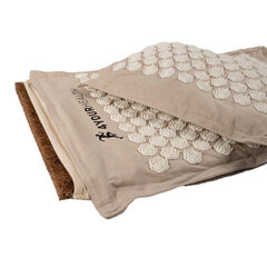 Акупрессурный коврик с шипами + бежево-белая эко-подушка цена и информация | Аксессуары для массажа | pigu.lt