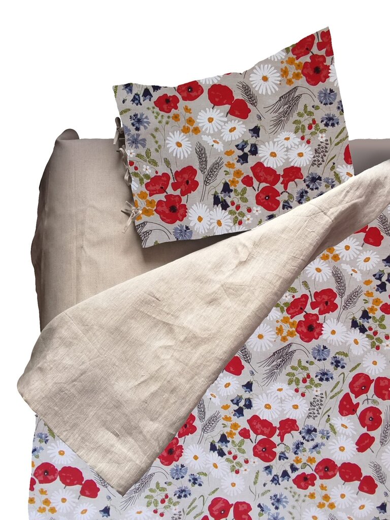 Patalynė patalynė / užvalkalas 200 x 200 cm su pagalvės užvalkalu / rugiagėlių dizaino gėlė цена и информация | Patalynės komplektai | pigu.lt