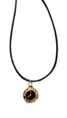 Ожерелье с подвеской в ​​виде часов в подарок с плетеным черным кожаным шнуром и застежкой регулируемой длины цена и информация | Украшения на шею | pigu.lt