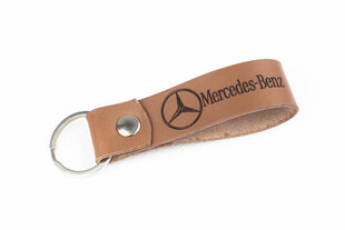 Кожаный брелок Mercedes-Benz, рыжий цена и информация | Брелоки | pigu.lt