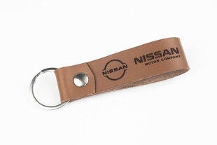 Кожаный брелок Nissan, рыжий цена и информация | Брелоки | pigu.lt