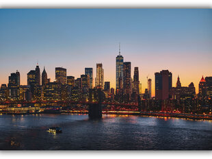 Картина Ночной город, 100x70 см цена и информация | Репродукции, картины | pigu.lt