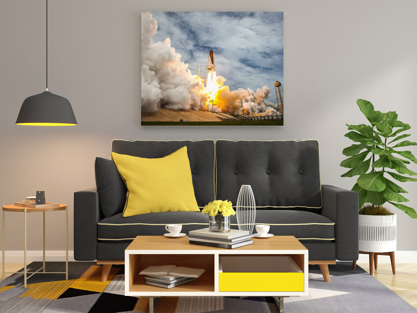 Paveikslas Erdvėlaivio kilimas, 100x70 cm kaina ir informacija | Reprodukcijos, paveikslai | pigu.lt