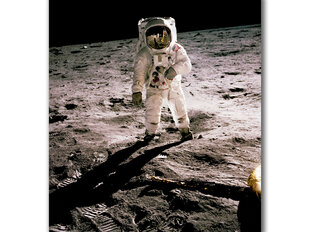 Paveikslas Edwin Aldrin Mėnulyje, 100x70 cm kaina ir informacija | Reprodukcijos, paveikslai | pigu.lt