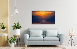 Картина Лодка на закате, 100x70 см цена и информация | Репродукции, картины | pigu.lt