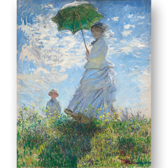 Reprodukcija Woman with a parasol (Claude Monet), 100x70 cm kaina ir informacija | Reprodukcijos, paveikslai | pigu.lt