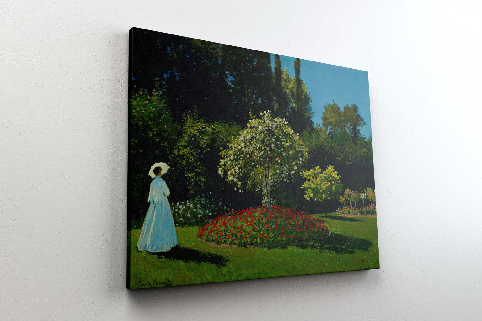 Reprodukcija Lady in the Garden (Claude Monet), 100x70 cm kaina ir informacija | Reprodukcijos, paveikslai | pigu.lt