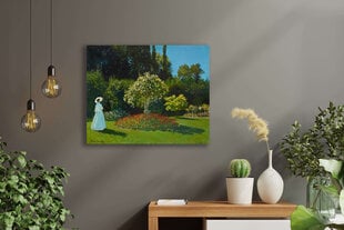 Reprodukcija Lady in the Garden (Claude Monet), 100x70 cm kaina ir informacija | Reprodukcijos, paveikslai | pigu.lt