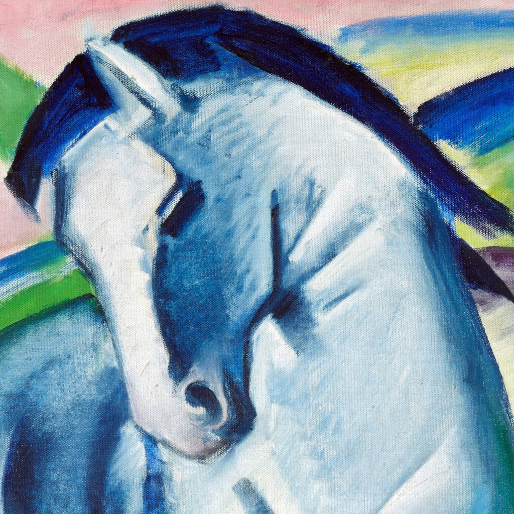 Reprodukcija Blue Horse I (Franz Marc), 100x70 cm kaina ir informacija | Reprodukcijos, paveikslai | pigu.lt