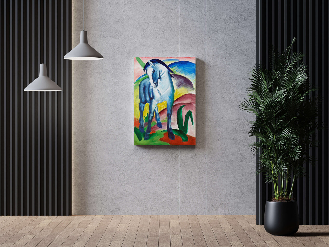 Reprodukcija Blue Horse I (Franz Marc), 100x70 cm kaina ir informacija | Reprodukcijos, paveikslai | pigu.lt