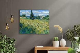 Reprodukcija Green Wheat Field with Cypress (Vincent van Gogh), 100x70 cm kaina ir informacija | Reprodukcijos, paveikslai | pigu.lt