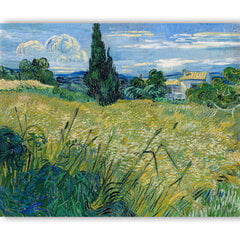 Reprodukcija Green Wheat Field with Cypress (Vincent van Gogh), 100x70 cm kaina ir informacija | Reprodukcijos, paveikslai | pigu.lt