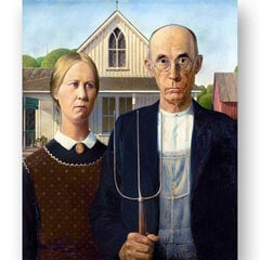 Reprodukcija American Gothic (Grant Wood), 100x70 cm kaina ir informacija | Reprodukcijos, paveikslai | pigu.lt