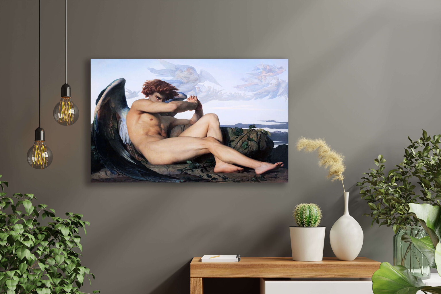 Reprodukcija Fallen Angel (Alexandre Cabanel), 100x70 cm kaina ir informacija | Reprodukcijos, paveikslai | pigu.lt