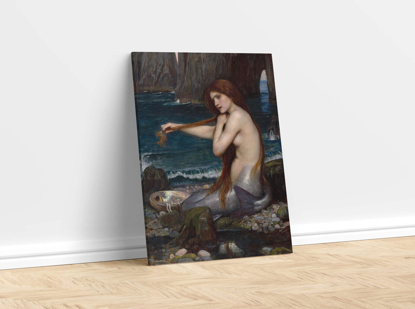 Reprodukcija A Mermaid (John William Waterhouse), 100x70 cm kaina ir informacija | Reprodukcijos, paveikslai | pigu.lt