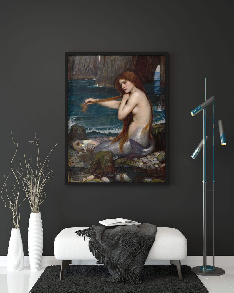 Reprodukcija A Mermaid (John William Waterhouse), 100x70 cm kaina ir informacija | Reprodukcijos, paveikslai | pigu.lt