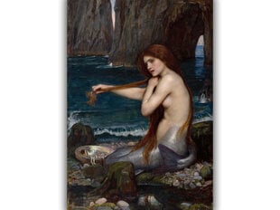 Reprodukcija A Mermaid (John William Waterhouse), 100x70 cm kaina ir informacija | Reprodukcijos, paveikslai | pigu.lt