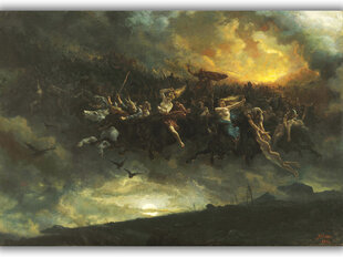 Reprodukcija The Wild hunt (Peter Nicolai Arbo), 100x70 cm kaina ir informacija | Reprodukcijos, paveikslai | pigu.lt