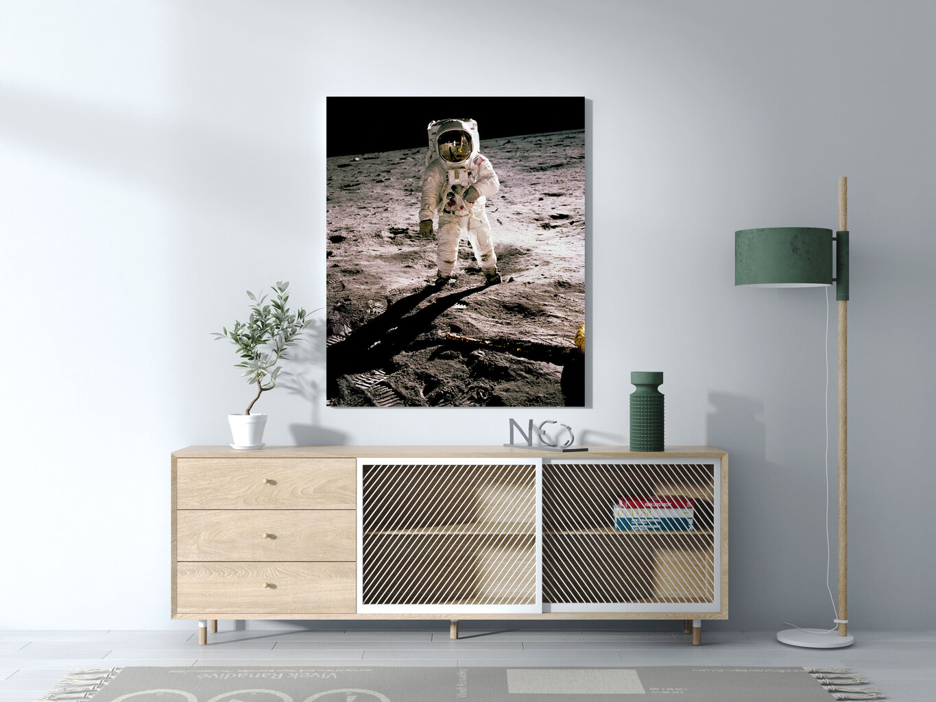 Paveikslas Edwin Aldrin Mėnulyje, 60x80 cm kaina ir informacija | Reprodukcijos, paveikslai | pigu.lt