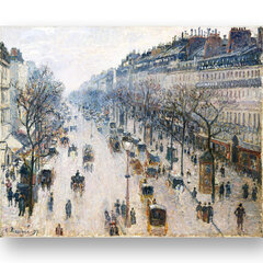 Reprodukcija The Boulevard Montmartre on a Winter Morning (Camille Pissarro), 60x80 cm kaina ir informacija | Reprodukcijos, paveikslai | pigu.lt