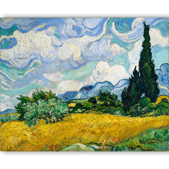 Reprodukcija Wheat Field with Cypresses (Vincent van Gogh), 40x60 cm kaina ir informacija | Reprodukcijos, paveikslai | pigu.lt