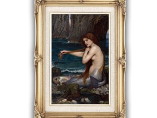 Reprodukcija A Mermaid (John William Waterhouse), 40x60 cm kaina ir informacija | Reprodukcijos, paveikslai | pigu.lt