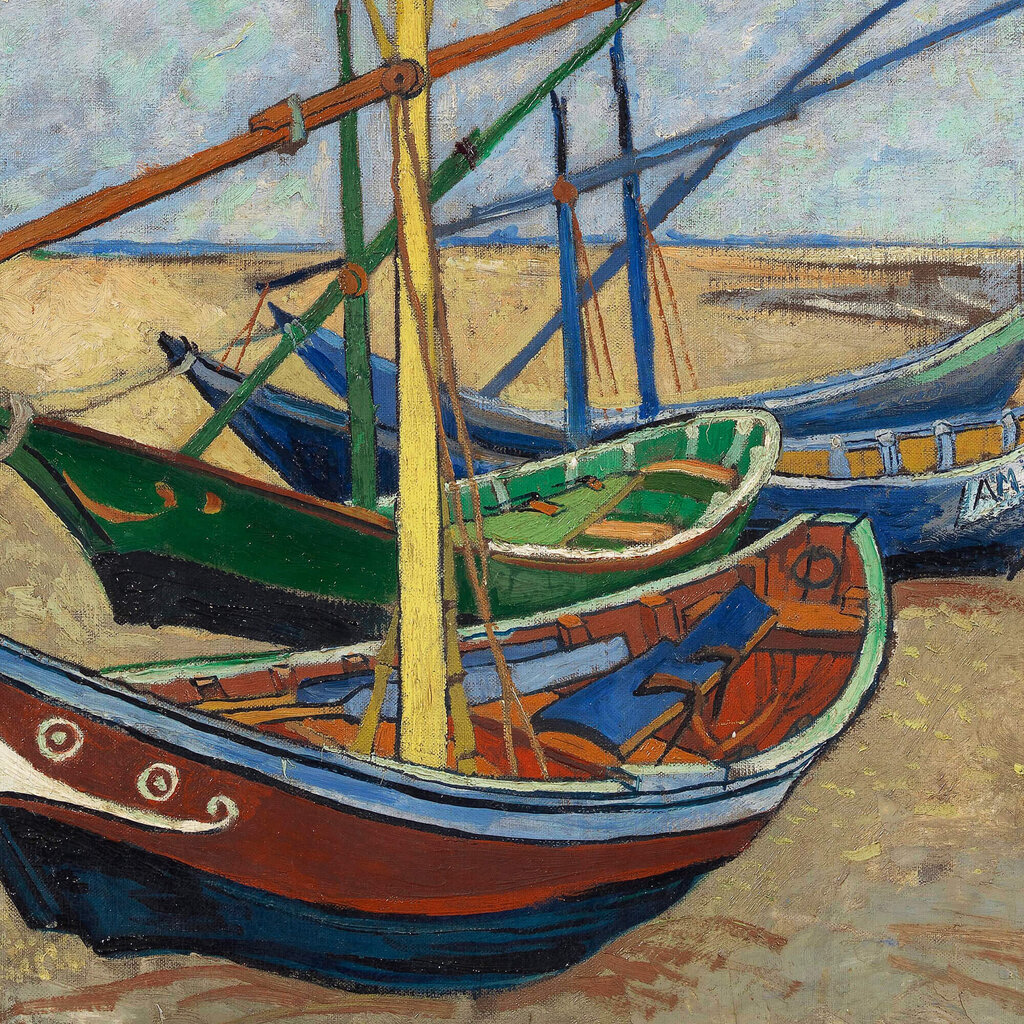 Reprodukcija Fishing Boats on the Beach at Saintes-Maries (Vincent van Gogh), 30x40 cm цена и информация | Reprodukcijos, paveikslai | pigu.lt