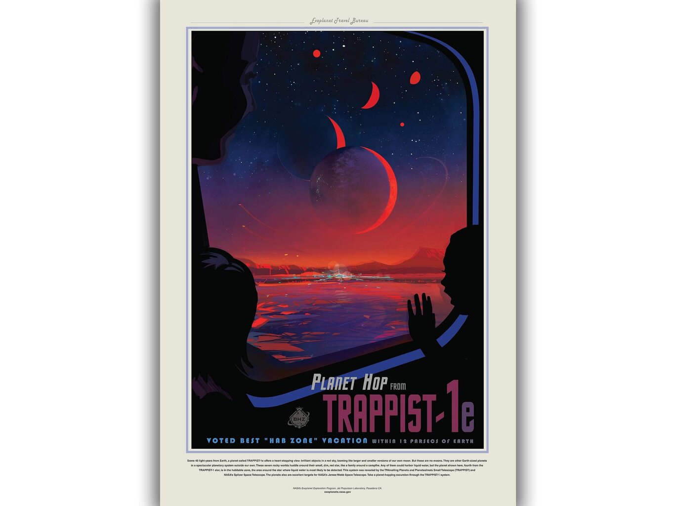 Plakatas NASA: Trappist 1e, 59x84 cm (A1), цена и информация | Reprodukcijos, paveikslai | pigu.lt