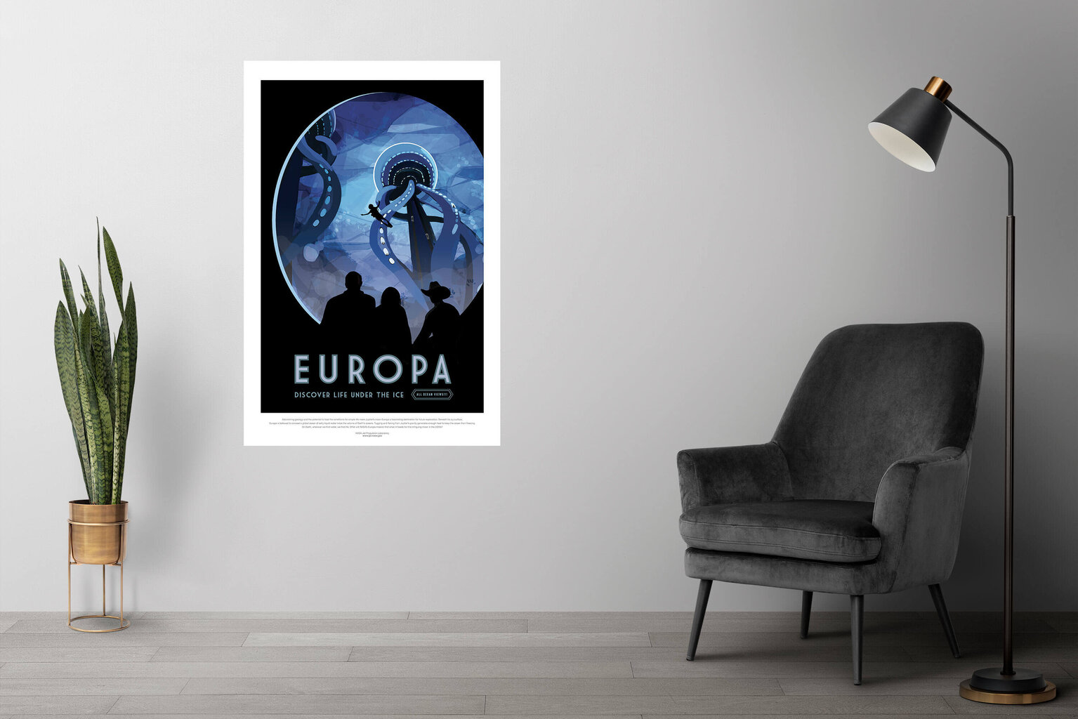 Plakatas NASA: Europa, 59x84 cm (A1), kaina ir informacija | Reprodukcijos, paveikslai | pigu.lt