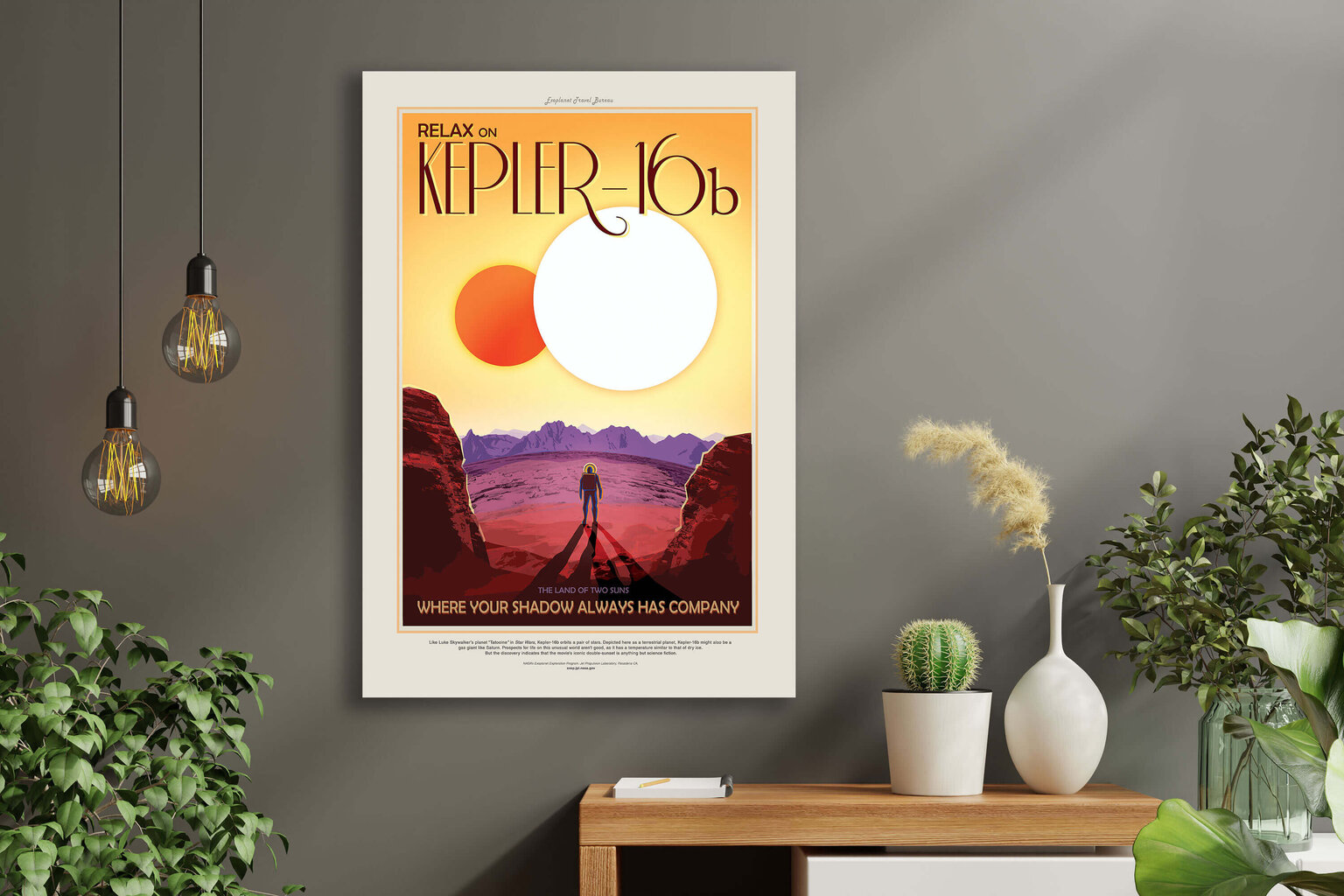 Plakatas NASA: Kepler 16b, 42x59 cm (A2), kaina ir informacija | Reprodukcijos, paveikslai | pigu.lt