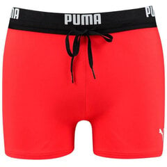 Maudymosi glaudės vyrams Puma Logo Swim Trunk M 907657 02, raudonos цена и информация | Плавки, плавательные шорты | pigu.lt