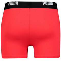 Maudymosi glaudės vyrams Puma Logo Swim Trunk M 907657 02, raudonos цена и информация | Шорты для плавания, обтягивающие | pigu.lt