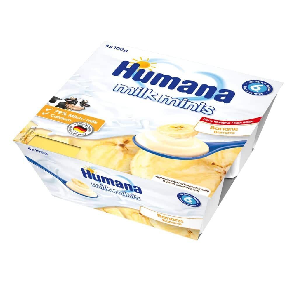 Humana Milk Minis jogurtinis desertas su bananais 400g цена и информация | Tyrelės | pigu.lt