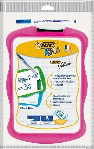 Lentelė rašymui su žymekliu ir kempinėle Bic kids board, 20 x 31 cm kaina ir informacija | Kanceliarinės prekės | pigu.lt