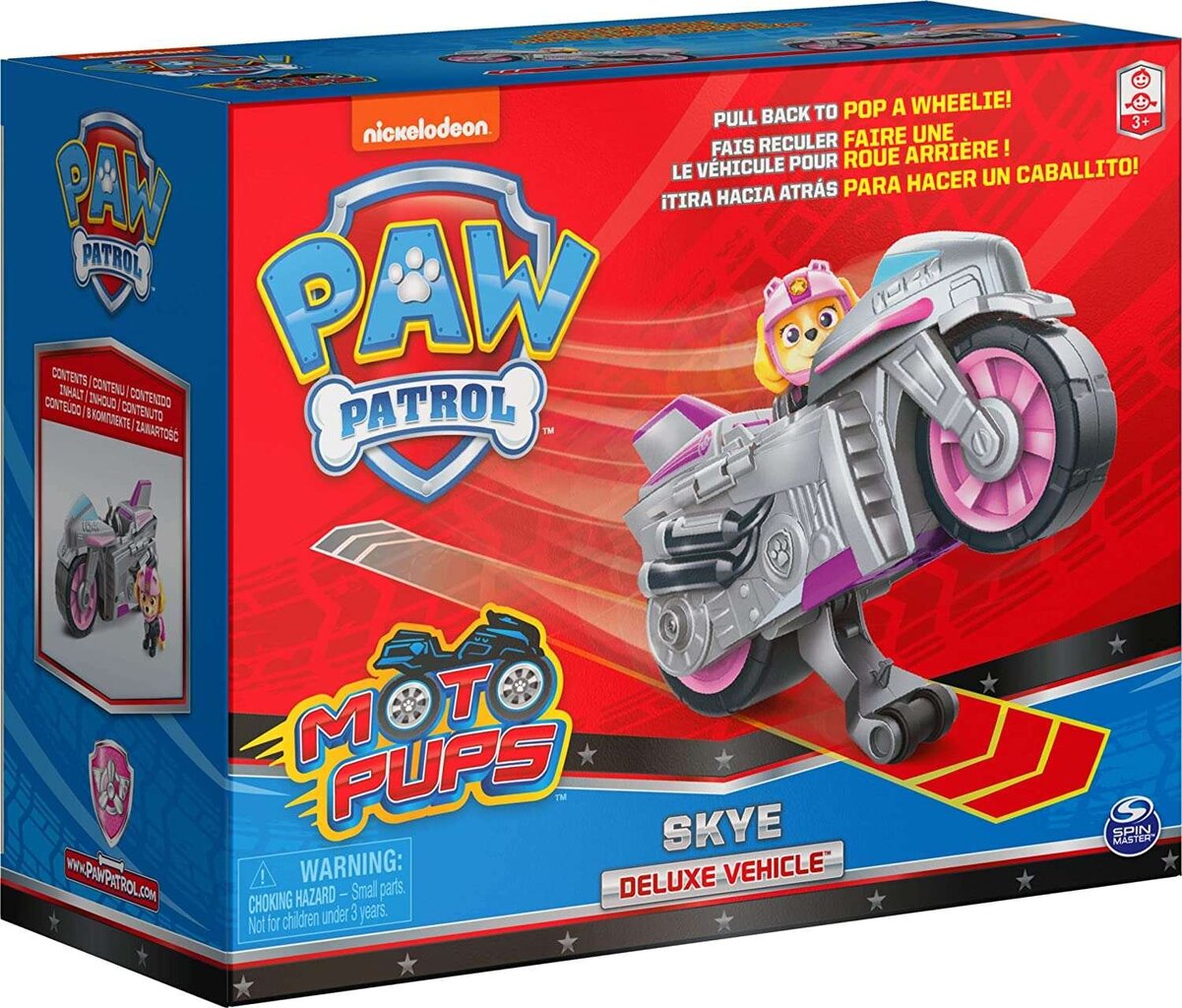 Figūrėlė ir motociklas deluxe Moto Pups Skye Paw Patrol kaina ir informacija | Žaislai berniukams | pigu.lt