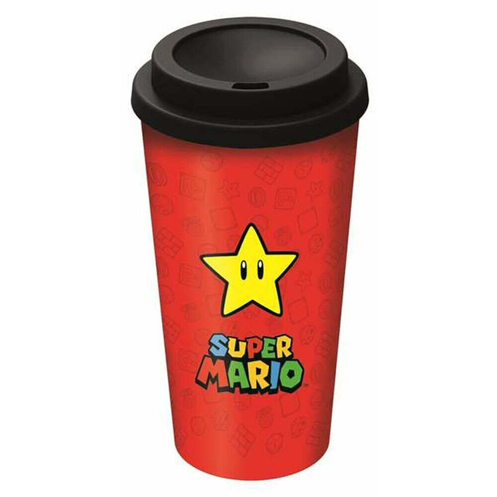 Taurė su dangteliu Super Mario (520 ml) цена и информация | Taurės, puodeliai, ąsočiai | pigu.lt