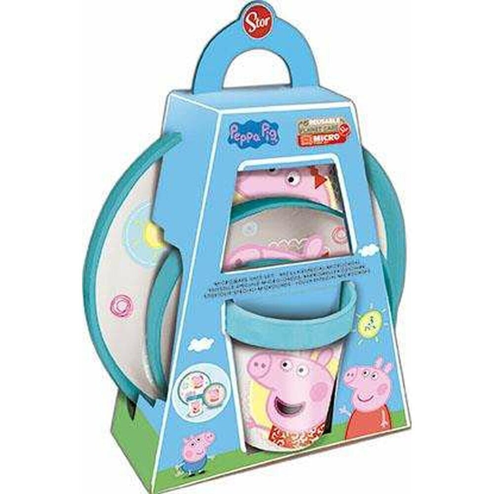 Indų Rinkinys Peppa Pig Neslystantis (3 pcs) kaina ir informacija | Indai, lėkštės, pietų servizai | pigu.lt