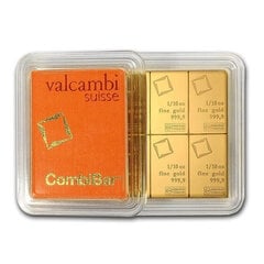 Investicinio aukso luitai Valcambi CombiBar™, 10 x 1/10 oz. kaina ir informacija | Investicinis auksas, sidabras | pigu.lt